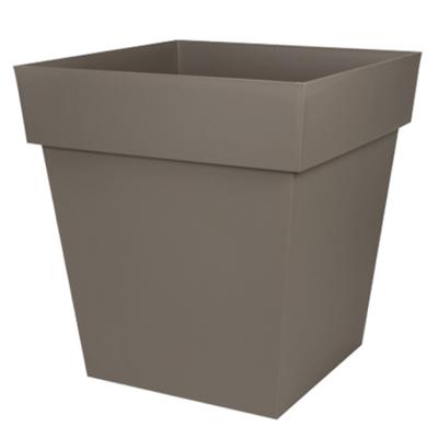 EDA Toscaanse vierkante bloempot - 39 x 39 x H 39 cm - 38 L - Taupe