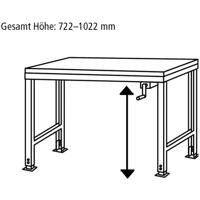 Manuflex AU9089.3003 Werken op basis tafel universele Ergo K met PVC-plaat, bxdxh = 1750 x 800 x 722-1022 mm Robijn-rood - thumbnail