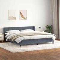 Boxspring met matras fluweel donkergrijs 180x210 cm - thumbnail