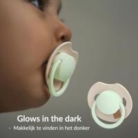Difrax LOVI Fopspeen Dynamisch 18m+ Prime Glow Ivory Blush - thumbnail