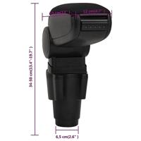 VidaXL Armsteun 12x33x(34-50) cm abs zwart - thumbnail