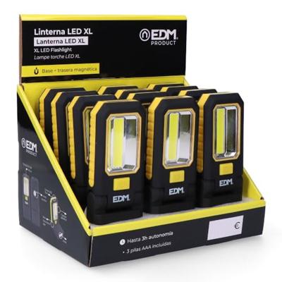 EDM LED zaklamp met haak+magneet plastic 3xAAA - 5710040