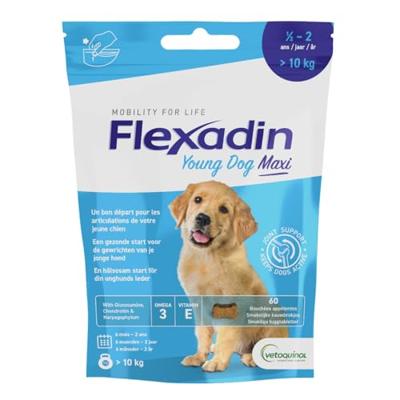 Flexadin Young Dog Maxi Joint Support (60 kauwbrokjes) 60 tabletten