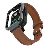 Leren band met case - Bruin - Xiaomi Redmi Watch 2 (Lite) - thumbnail