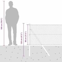 VidaXL Afrasteringspaal zilver 10 x 0,8 m (36 mm gaas) staal - thumbnail