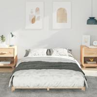 Bedframe Bruin 135 x 190 cm Massief grenenhout - thumbnail