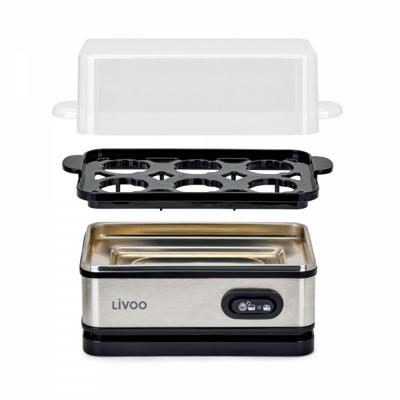 Eierkoker - LIVOO - DOC290 - 400W - 6 eieren - Roestvrij staal - Warmhouden - Eierhouder, deksel en maatbeker Eierkoker - LIVOO - DOC290 - 400W - 6 eieren - Roestvrij staal - Warmhouden - Eierhouder, deksel en maatbeker