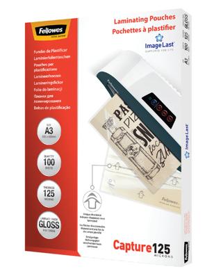 Fellowes Lamineerfolie DIN A3 125 micron glanzend 100 stuk(s) Fellowes Lamineerfolie DIN A3 125 micron glanzend 100 stuk(s)