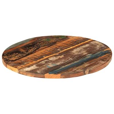 Tafelblad rond 25-27 mm 60 cm massief gerecycled hout Tafelblad rond 25-27 mm 60 cm massief gerecycled hout