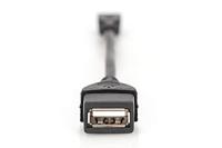 DIGITUS USB 2.0 adapterkabel - 0,2 m - USB Micro B (St) naar USB A (Bu) - 480 Mbit/s - USB-adapter - zwart - thumbnail