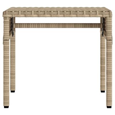 Ligbedden 2 st met luifels en tafel poly rattan beige