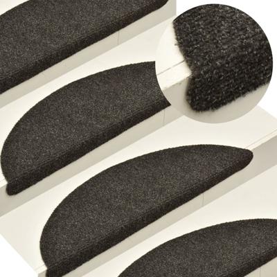 VidaXL Trapmatten zelfklevend 10 st 56x17x3 cm antraciet halfrond