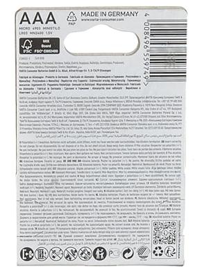 batterij AAA 4x varta alkaline longlife power - thumbnail