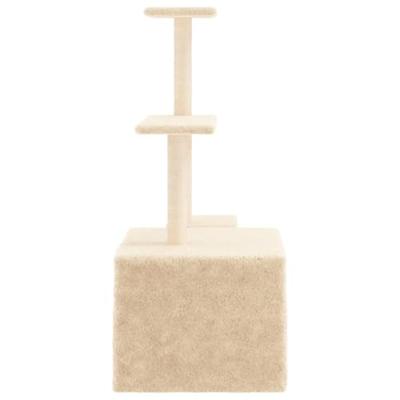 Kattenmeubel met sisal krabpalen 110 cm crmekleurig