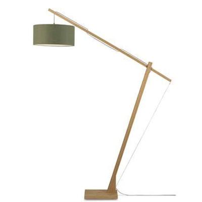 GOOD&MOJO Vloerlamp 'Montblanc' Bamboe en Eco linnen, 207cm, kleur Groen