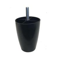 Meubelpoot zwart rond Ø 5 cm en hoogte 8,5 cm van kunststof (M8) - thumbnail