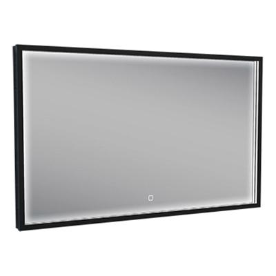 Avi spiegel rechthoek met LED, dimbaar en spiegelverwarming 100 x 60 cm mat zwart
