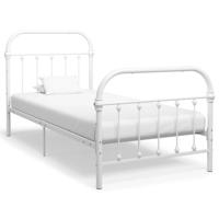 Bedframe metaal wit 100x200 cm met ronde vormen - thumbnail