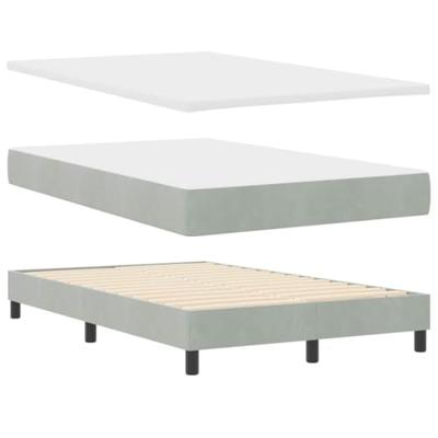 Boxspringbed met Matras met matras Lichtgrijs 120 x 190 cm Stof