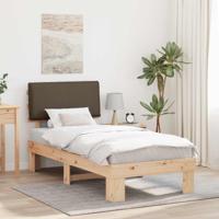 Bedframe met Gevoerd Hoofdgedeelte Taupe 100 x 200 cm - thumbnail