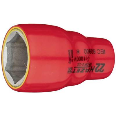 HAZET Dopsleutel · geïsoleerd 880KV-22 · 3/8 inch (10 mm) vierkant hol · Buiten-zeskant-tractieprofiel · SW 22 mm HAZET Dopsleutel · geïsoleerd 880KV-22 · 3/8 inch (10 mm) vierkant hol · Buiten-zeskant-tractieprofiel · SW 22 mm