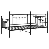 Bedframe voor een daybed met hoofdeinde Zwart 90 x 200 cm Staal - thumbnail