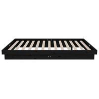 Bedframe massief hout zwart 120x190 cm - thumbnail