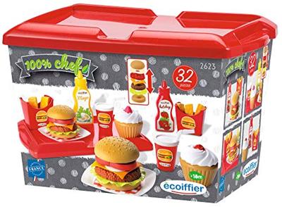 Ecoffier Ecoiffier 100% chef hamburgerset - 25dlg. Ecoffier Ecoiffier 100% chef hamburgerset - 25dlg.