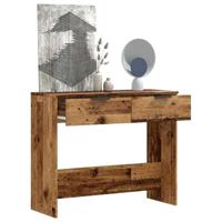 Wandtafel 90x36x75 cm bewerkt hout oud houtkleurig - thumbnail