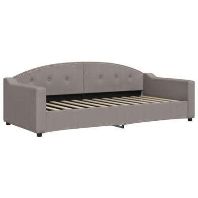 Slaapbank met onderschuifbed en lades 90x200 cm stof taupe