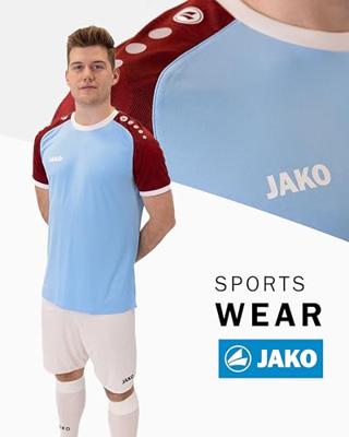 JAKO 4224 Shirt Iconic Km - Zachtblauw/Wijnrood - XL