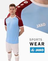 JAKO 4224 Shirt Iconic Km - Zachtblauw/Wijnrood - XL - thumbnail