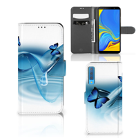 Samsung Galaxy A7 (2018) | Telefoonhoesje | Met pasjeshouder | Vlinders - thumbnail