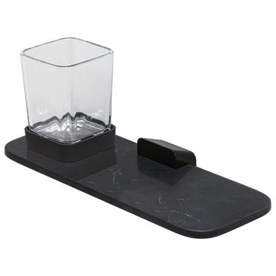 Glashouder Met Planchet Geesa Shift Zwart Met Marmerlook Geesa Glashouder Met Planchet Geesa Shift Zwart Met Marmerlook Geesa