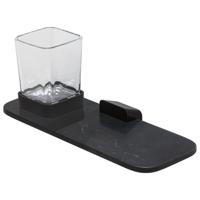 Glashouder Met Planchet Geesa Shift Zwart Met Marmerlook - thumbnail