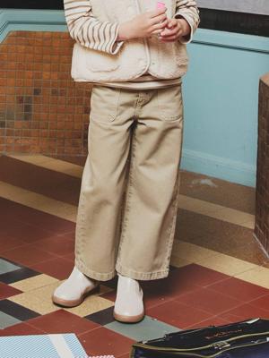 Wijd uitlopende broek voor meisjes medium Morpho kaki Wijd uitlopende broek voor meisjes medium Morpho kaki