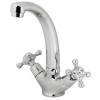 Wastafelkraan Plieger Charleston met Waste Chroom - thumbnail