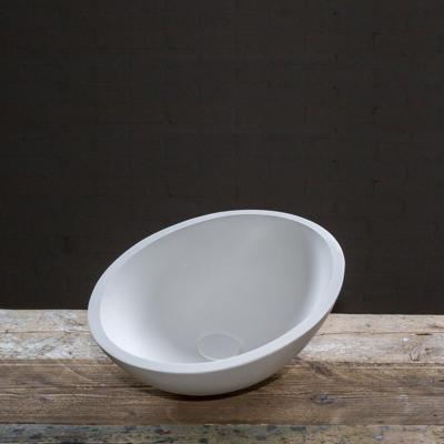 CrossTone Loeffi opbouwwastafel 36x50x15cm Solid Surface wit mat CTS-2106 CrossTone Loeffi opbouwwastafel 36x50x15cm Solid Surface wit mat CTS-2106
