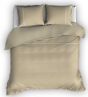 Flanellen Dekbedovertrek Duchesse Zand/Wit-240 x 200/220 cm