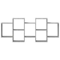 Wandschap 159x18x65 cm bewerkt hout betongrijs - thumbnail