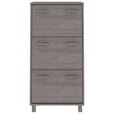 VidaXL Schoenenkast hamar 59,5x35x117 cm massief grenenhout lichtgrijs VidaXL Schoenenkast hamar 59,5x35x117 cm massief grenenhout lichtgrijs