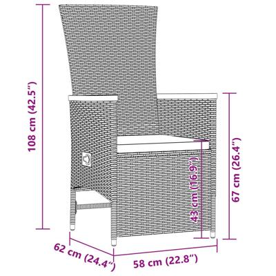11-delige Tuinset met kussens poly rattan zwart - thumbnail