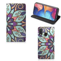 Samsung Galaxy A20e Smart Cover Purple Flower - thumbnail