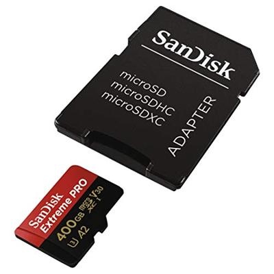 SanDisk Extreme Pro® microSDXC-kaart 400 GB Class 10, UHS-I, UHS-Class 3, v30 Video Speed Class A2-vermogensstandaard SanDisk Extreme Pro® microSDXC-kaart 400 GB Class 10, UHS-I, UHS-Class 3, v30 Video Speed Class A2-vermogensstandaard