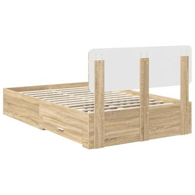 Bedframe met hoofdeinde Sonoma Eiken 120 x 200 cm Bewerkt hout
