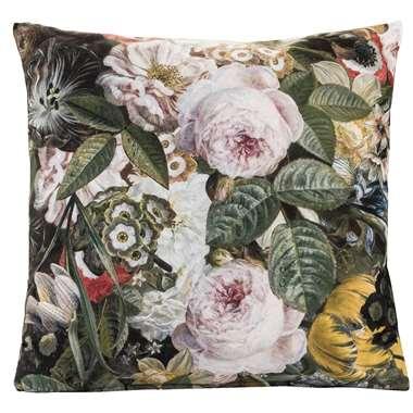 Sierkussen Elna - antraciet/geel - 45x45 cm - Leen Bakker