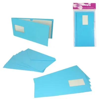 Kaarten met enveloppen blauw 21 cm 5 stuks | 48 stuks