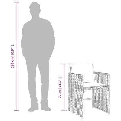 Tuinstoelen 4 st met kussens poly rattan beige - thumbnail