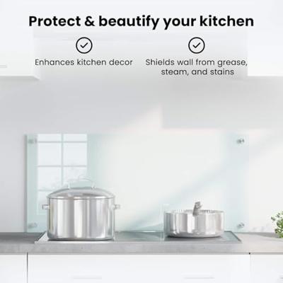 VidaXL Keuken achterwand wit 90 x 40 cm gehard glas