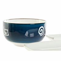 Sushi-set DKD Home Decor 33,5 x 34,5 x 9 cm Porselein Wit Marineblauw Orientaals (33,5 x 34,5 x 9 cm) - thumbnail